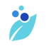Icon of a leaf with water droplets